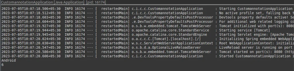 Terminal result snapshot