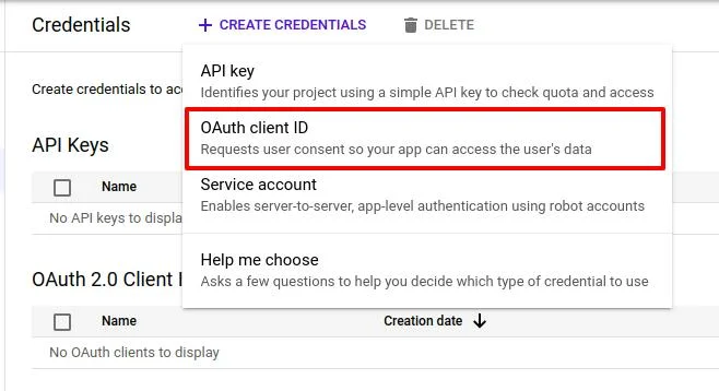 client credentials various options